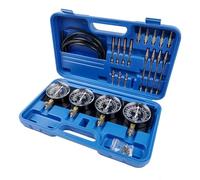 Hopzty Synchrontester Vergaser Synchrontestgerät Motorrad Vakuumprüfer mit 4 Synchronuhren für PKW Motorrad Vakuumprüfer, Blau