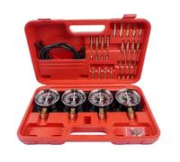 Hopzty Synchrontester Vergaser Synchrontestgerät Motorrad Vakuumprüfer mit 4 Synchronuhren für PKW Motorrad Vakuumprüfer, Rot