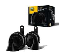 HELLA Fanfare - HELLA OE-CONNECT HORN TE26 SET - 12V - 110dB(A) - 400Hz-500Hz - Hochton/Tiefton - elektrisch - ECE - Gehäusefarbe: schwarz - Menge: 2 - 3FH 012 010-021