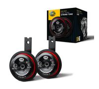HELLA 3AM 922 000-971 Horn - S90 - 12V - 113dB(A) - Frequenzbereich: 350/415Hz - Gehäusefarbe: rot/s