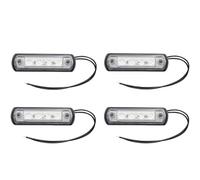 HORPOL 4er Set LED Begrenzungsleuchten LD 675 12 bis 24 V weiß vorderes Positionslicht E9 universal links rechts mit Gummisockel zwei Kabel 0,25 m für Anhänger Trailer LKW