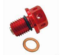 Hosrivae Ölablassschraube, 12 mm x 1,5 für CNC-gefrästes 6061-For T6 Aluminium mit integriertem Magnet für ATV/UTV/Side-by-Side Motorwartung (rot)