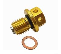 Hosrivae Ölablassschraube, 12 mm x 1,5 für CNC-gefrästes 6061-For T6 Aluminium mit integriertem Magnet für ATV/UTV/Side-by-Side Motorwartung (Gold)