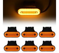 HOVCEH Begrenzungsleuchten Led 12V 24V, 6 Pcs Seitenbegrenzungsleuchten Led Größe: Länge: 115 mm - Höhe: 75 mm, Positionsleuchten Immer Hell mit Halterung Für LKW PKW KFZ Anhänger (Gelb)