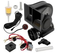 Hoypeyfiy Luftdruckhorn-Set, 12V 150db lautes Horn mit Kabelbaum und Druckknopf Schalter, für alle 12-V-Fahrzeuge Lkw Boote Pkw Transporter Lkw SUV Wohnmobi