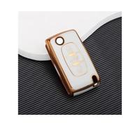HPZPRPCEW Für Peugeot 107 206 207 307 308 406 Schlüsselloser Funk Schlüssel TPU Auto Case Cover Gehäuse Zubehör(Weiss,3 Button)