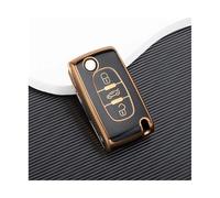 HPZPRPCEW Für Peugeot 107 206 207 307 308 406 Schlüsselloser Funk Schlüssel TPU Auto Case Cover Gehäuse Zubehör(SCHWARZ,3 Button)