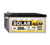 HR AGM Solar-Batterie 12V 200Ah Wohnmobil Versorgungsbatterie Boot statt 180Ah