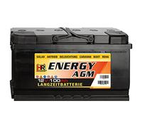 HR-ENERGY 100Ah AGM Batterie 12V - Wohnmobil Solarbatterie wartungsfrei vibrationsgeschützte Freizeitbatterie Camping Akku Deep-Cycle Wohnwagen Akku
