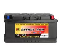 HR-ENERGY 110Ah AGM Batterie 12V - Wohnmobil Solarbatterie wartungsfrei vibrationsgeschützte Freizeitbatterie Camping Akku Deep-Cycle Wohnwagen Akku