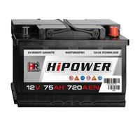 HR HiPower Autobatterie 12V 75Ah 720A ersetzt 63 65 66 70 72 74 75 77 78 80 Ah