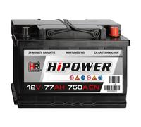 HR HiPower 77Ah Autobatterie 12V 750A/EN ersetzt 63 65 66 70 72 74 75 80Ah
