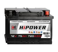 HR HiPower Blei-Säure 75Ah 12V 720A/EN Autobatterie mit bewährter Calcium-Calcium-Technologie (Ca/Ca)