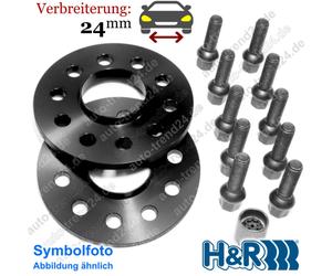 HR Spurverbreiterung schwarz 24mm/Achse ABE für Audi A6 4G2 4GC C7 Bj. 2013-2018