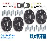 HR Spurverbreiterung schwarz 56mm, 100mm/Achse für Porsche Cayenne Coupé 9YB 19-