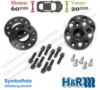 HR Spurverbreiterung schwarz VA 20mm & HA 60mm für BMW 5er E34 87-95