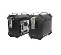 HRDMPFT Motorradkoffer Satteltasche 18L 28L 35L Seitenkoffer Motorrad Aluminium Wasserdicht Seitentasche, Motorrad Heckbox Reisen Motorradkoffer Schwarzes/Silber(Black,35L)