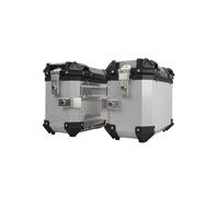 HRDMPFT Motorradkoffer Satteltasche 18L 28L 35L Seitenkoffer Motorrad Aluminium Wasserdicht Seitentasche, Motorrad Heckbox Reisen Motorradkoffer Schwarzes/Silber(Silver,18L)