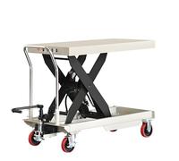 HTDRE Manuelle hydraulische Gabelstapler, Mobile Hebebühne, Lagerwagen, tragbarer Wagen, klappbarer Scherenhubwagen (Tischplatte 1200 x 610 mm, Höhe 1000 mm)