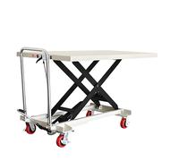 HTDRE Manuelle hydraulische Gabelstapler, Mobile Hebebühne, Lagerwagen, tragbarer Wagen, klappbarer Scherenhubwagen (Tischplatte 1600 x 800 mm, Höhe 900 mm)