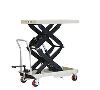 HTDRE Manuelle hydraulische Gabelstapler, Mobile Hebebühne, Lagerwagen, tragbarer Wagen, klappbarer Scherenhubwagen (Tischplatte 1200x610mm - Höhe 1700mm)