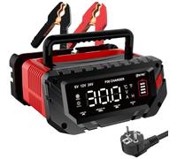HTRC 6V/12V/24V Autobatterie Ladegerät, 30A Ladegeräte für Autobatterien, Batterieladegerät KFZ für Auto, Motorrad, Rasenmäher, Boot, Lithium, LiFePO4 und Blei-Säure(AGM, Gel, MF, EFB, SLA, VRLA, Wet)