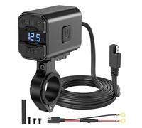 Htuteyy Motorrad USB Ladegerät am Lenker Typ C PD3.0 QC3.0 12V kompakt
