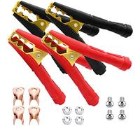 HuaLiSiJi Krokodilklemmen 1000A Klemmen Starthilfekabel 16cm Auto Krokodilklemmen Reinkupfer, Auto Krokodilklemmen mit Isoliermantel für Autobatterien für Starthilfekabel (1000A 2Set)