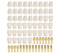 HUAZIZ 150 Stück Kabel Steckverbinder 2 Polig Flachsteckhülsen 6,3mm Pitch Männlich Weiblich Stecker Gehäuse Pin Header Crimp Quetschverbinder mit Stecker für Kfz Auto Motorrad