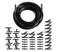 HUAZIZ 4M Scheibenwaschanlage Schlauch, Wischwasserschlauch Reparaturset, Automotive Schlauch, Isolierschlauch, Universal Scheibenwaschanlage Schla mit 45 Stücke Schlauchverbinder (schwarz)