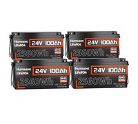 Humsienk 24V 100Ah LiFePO4 Lithium Batterie mit 100A BMS-Schutz, Max. 2560W Leistung, 15000 Zyklen, 10 Jahre Lebensdauer, Idealer Ersatz AGM Batterie, Perfekt für Wohnmobil, Caravan