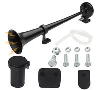 Hupe Luft Horn, LKW Hupe 12v, Luft Hupe 12V AirHorn 128db, Lufthorn Drucklufthorn AutoHorn für boote, PKW LKW Lörries Züge Booten Cars Vans Motorrädern Zug Horn Tgv Lkw Hupe (Einzelrohr Schwarz)