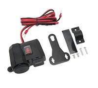 HUSHUI Motorrad-USB-Ladegerät, Wasserdichter Dual-Output-Adapter mit Voltmeter für Motorräder und Elektrofahrräder, 4,2 A, 12 V, ABS