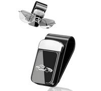 HUVZOR 1 x Sonnenblenden-Brillenhalter für Autos, aufsteckbarer Sonnenbrillenhalter für Fahrzeuge, universelles Sonnenblenden-Zubehör, Brillenhalter für Autos, Tickethalter (schwarz & silber)