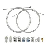 Hyakoz 2 Stück 2M Motorrad Universal Seilzug Universal Reparaturset Bowdenzug Gaszug Schaltzug Kupplungszug Fahrrad Roller Mofa Moped mit 9x Nippel für Fahrrad Roller Mofa Moped