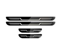 HYGGLY 4 Stück Auto Edelstahl Einstiegsleisten Schutz für Peugeot 2008 2020-2023, Türschweller Kratzfeste Autotürschwellenleiste Schwellerleisten Auto Zubehör,Black Titanium Mirror/B