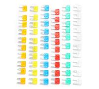 Hyuduo 60-teilige Autosicherungen, Mini-Autosicherungen mit Kunststoffklinge für Fahrzeuge und Elektrisches Zubehör