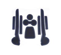 HZLGL Auto Antirutschmatten für VW Polo 6R 6C MK5 2010-2017,Mittelkonsole Non-Slip Gummi-Türrillenmatte Armlehne Aufbewahrungsbox Türnaht Matten Zubehör,Blue