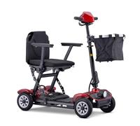 HZWJD Elektromobil Seniorenmobil,Roller Erwachsene,Rollatoren Für Senioren,Scooter Elektrisch,4-Rad-Mobilitätsroller,E Roller Mit Sitz,Mit Herausnehmbarer Lithiumbatterie red