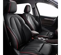 ICOMPY Autositzbezüge PU Leder Komplettset für VW Polo GTI 2012-2023, Sitzschoner Auto-Schonbezüge Komplettsets mit Airbag kompatibel Wasserdicht Autositzbezüge Set,A/Black