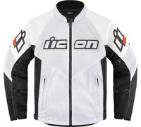 Icon Mesh AF Motorrad Lederjacke, weiß, Größe M