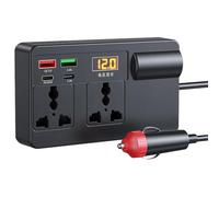 ideallife Wechselrichter Auto 200W, 12V/24V auf 220V Spannungswandler für Zigarettenanzünder, KFZ Inverter mit 2 AC-Universalsteckdosen, USB, Type-C PD30W, QC3.0, LED-Anzeige, für Auto LKW Camping