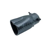 IENQBVL Exhaust End Pipe Auto Zubehör Mode Design Herz Form Stil Edelstahl Carbon Faser Auspuff Tipps Schalldämpfer Endrohr Rohr Geändert Auto Endrohre(Schwarz,Straight)