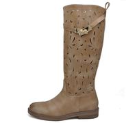 IF Fashion Stiefel Damen Biker Motorradstiefel Perforiert Frühling Sommer mit Schnalle LY70-4, 696 Camel, 40 EU
