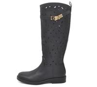 IF Fashion Stiefel Damen Biker Motorradstiefel Perforiert Frühling Sommer mit Schnalle LY70-4, 696 Schwarz, 37 EU