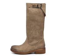 IF Fashion Stiefel Damen Biker Motorradstiefel Perforiert Frühling Sommer mit Schnalle LY71-5, Ly70 4 Taupe, 38 EU