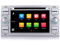iFreGo7 Zoll 2 Din Autoradio Bluetooth Für Ford Focus/C-max/S-max/Galaxy/Fusion/Transit/Connect,GPS Navigation, Touchscreen FM Radio unterstützt Lenkradsteuerungs,USB,RDS,DVD,CD,7 Farben von LED Licht