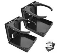 ikBrtaiay 2 Stück Universal Getränkehalter Auto, Klappbar Becherhalter Auto 60-100 MM, Becherhalter Cupholder Schwarz, Boot Zubehör, Flaschenhalter,Tassenhalter Für Wohnmobil, Yacht, Van, LKW, Haus