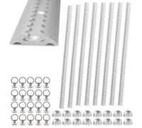 Ikodm Airlineschiene Aluminium 8x1 m,Zurrschienen Runde Halbrunde Form,Airlineschienen Set mit 20 Airlineschienen-Fitting-Ring 16 Airlineschiene Endkappe,für Wohnmobile,LKW