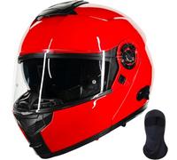 ILM Bluetooth Motorradhelm Klapphelm Modular Integralhelm Intercom für 2-3 Fahrer Doppelvisier mit Sturmhaube ECE22.06 Modell 159BT,Rot,XL